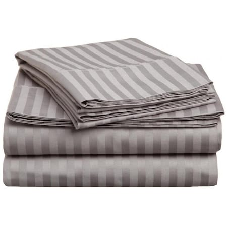 Superior  400 Thread Count Egyptian Cotton Twin XL Sheet Set Stripe  Grey 400XLSH STGR